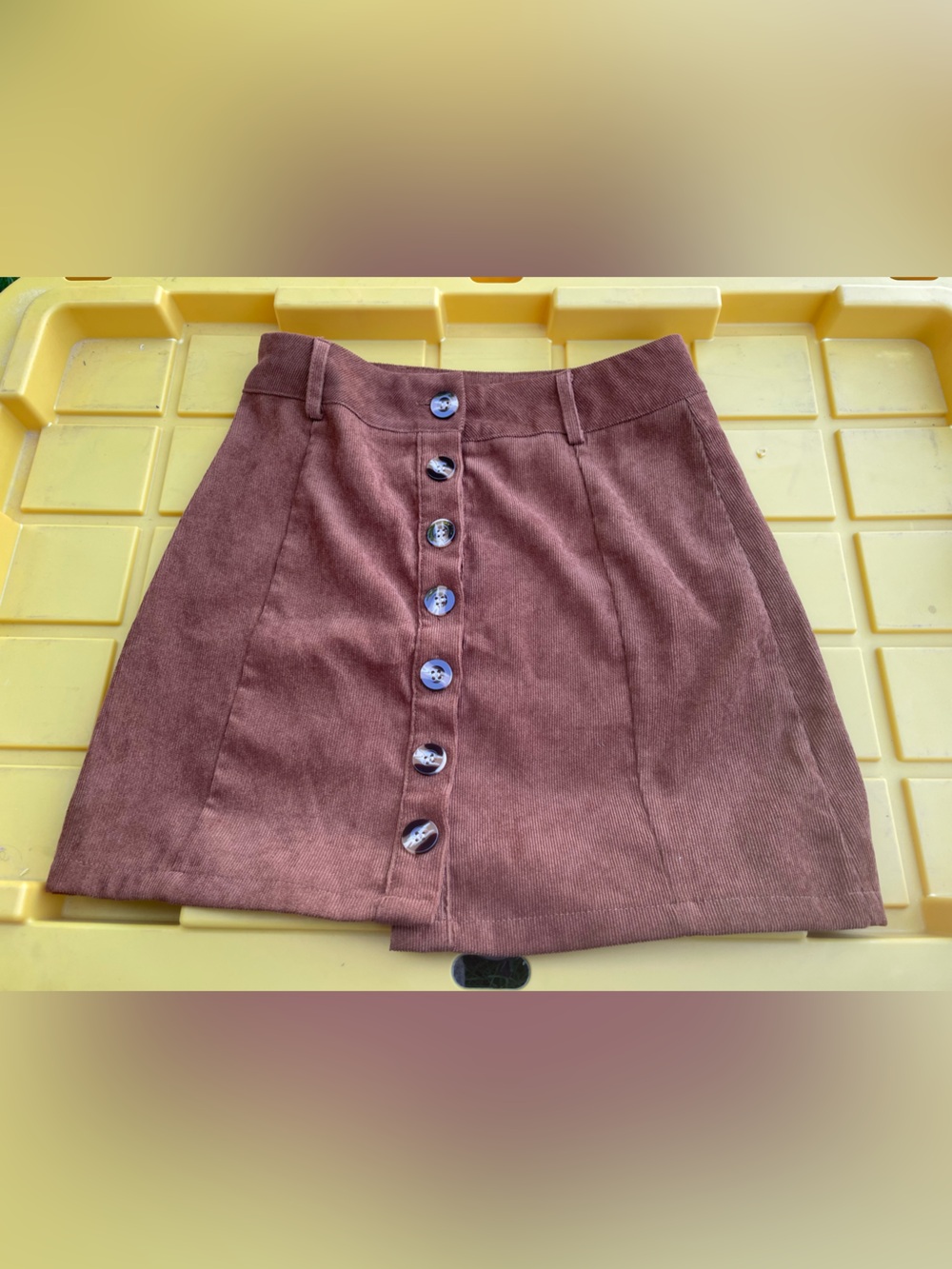 SHEIN Brown Button-Front Mini Skirt
